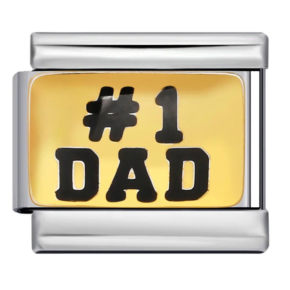 New Personalized English Words 100% DAD NANA LOVE SEXY Italian Charm Link Fit 9mm Stainless Steel Making DIY Bracelet Jewelry