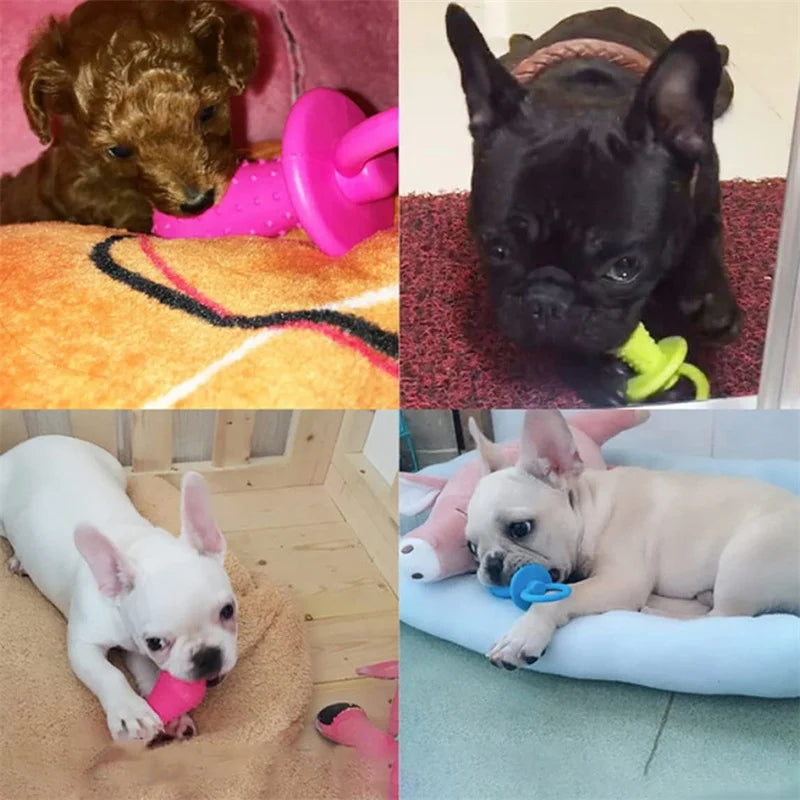 Pet Rubber Pacifier Dog Toy Interactive Rubber Soother Pet Dog Cat Puppy Elasticity Teeth Dog Chew Toys Tooth Cleaning Toy