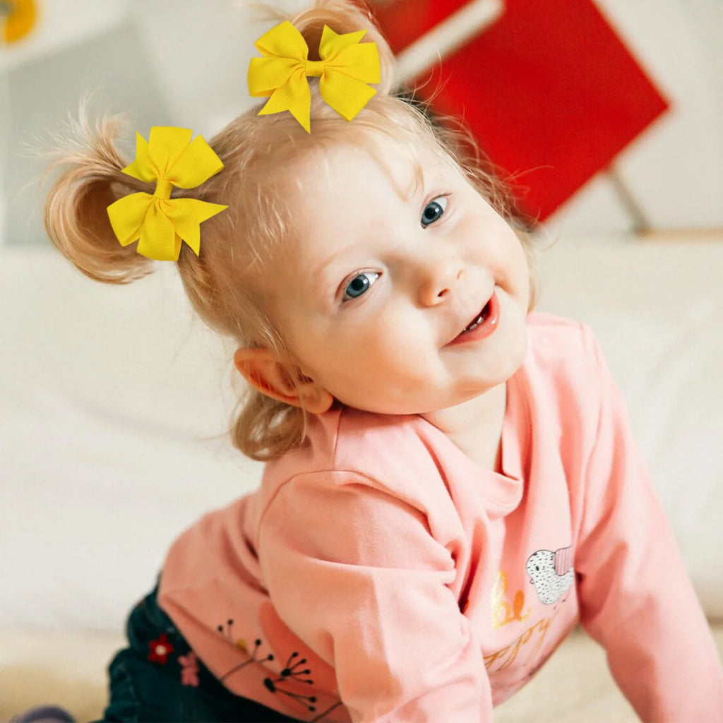 20/40Pcs Sweet Random Candy Color Bow Hair Clip Set for Baby Girls Cute Ribbon Hairpin Kids Headwear Kids Hair Accessories Gifts