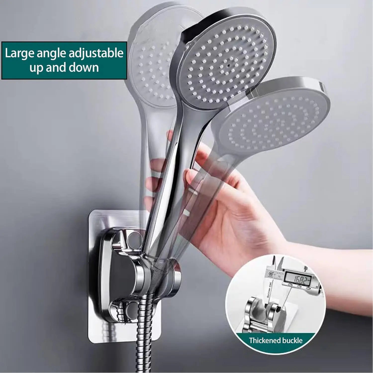 Universal Showerhead Holder Bracket Wall Mounted Punch Free Household Adjustable Shower Self Adhesive Bathroom Accessories