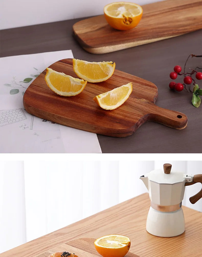 High Quality Kitchen Wooden Chopping Blocks Beech Cutting Board Pizza Bread Fruit Sushi Tray Hangable Screative Kitchen Tool