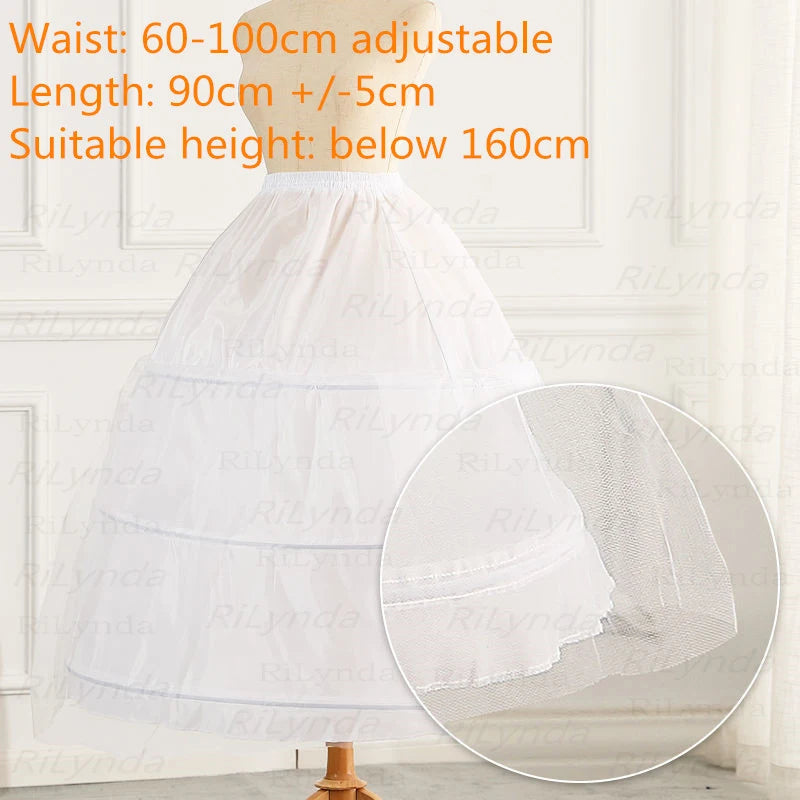 New Arrival 3 Hopps Ball Gown Petticoat Underskirt Wedding Bridal Dress Jupon Mariage Halka Rockabilly With Tulle