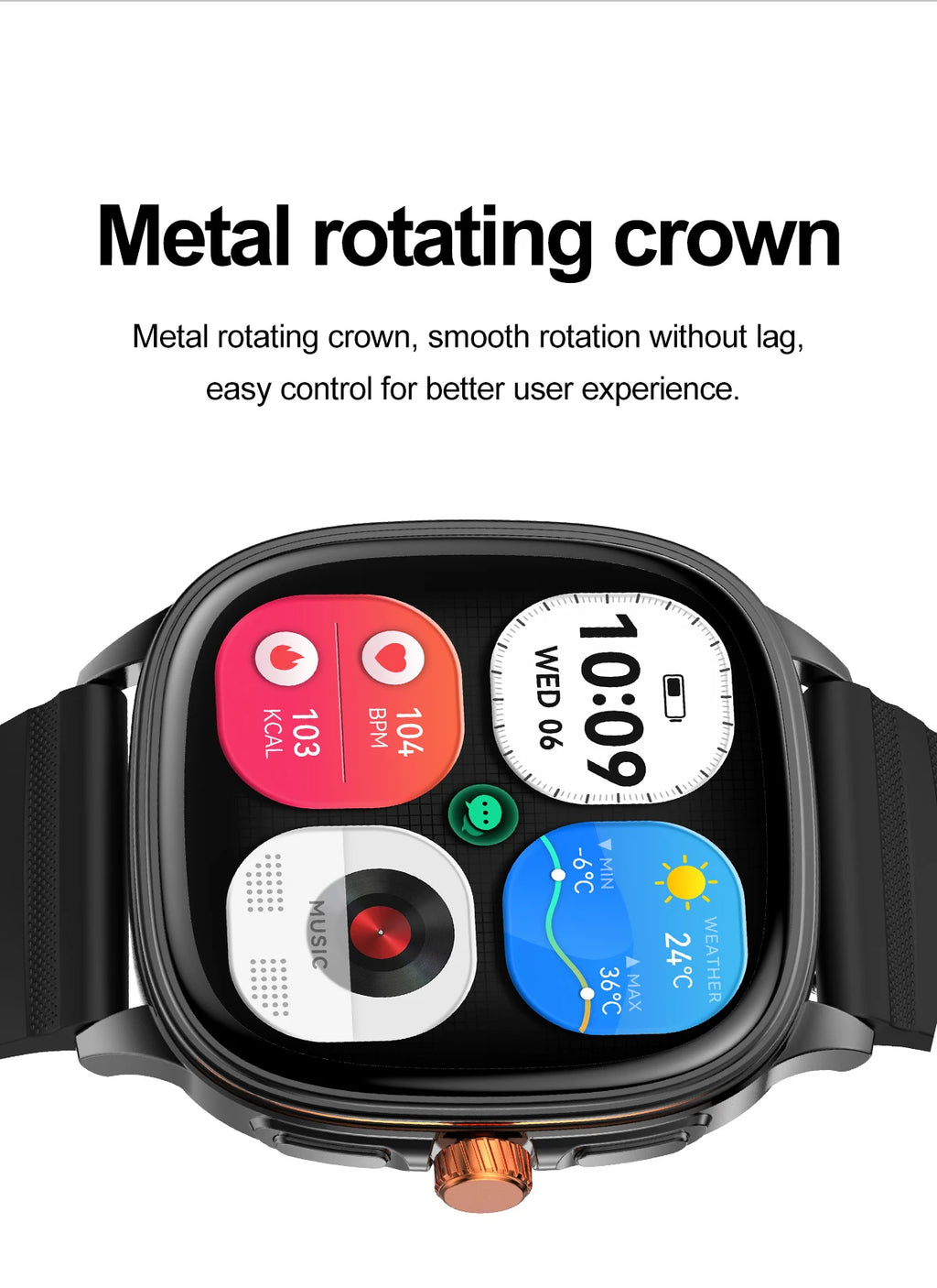 New Smart Watch 1.73" HD Screen NFC Voice Assistant Music Weather Sports Heart Rate High-precision Sensor Waterproof Smart Watch