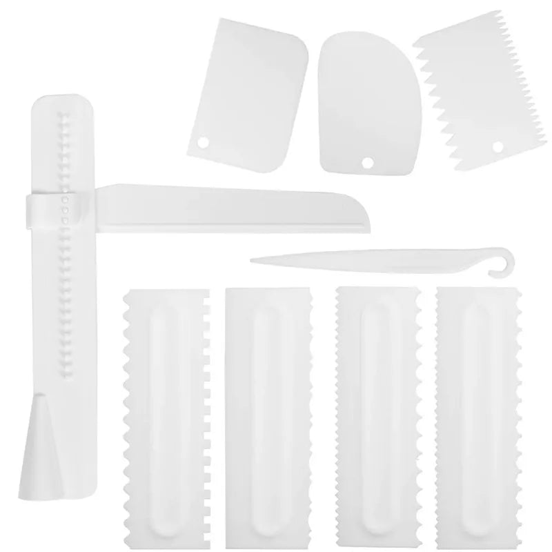 DIY Baking Tools 4pcs/set Cream Scraper PP Cream Smoother Pastry Icing Combs Spatulas Bakery Accessories  Cake Decorating Comb