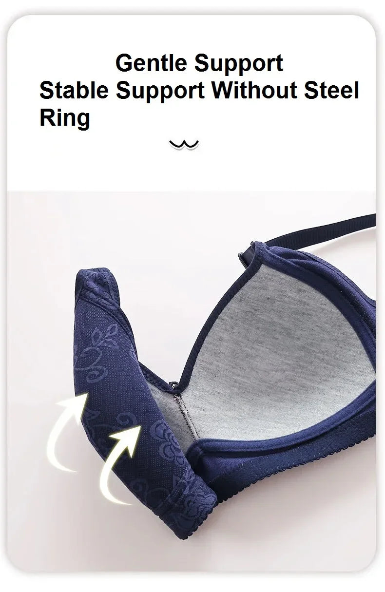 New Women Mom Bra Large Size Thin Cup Elderly Women Female Full-cup Brassiere Non-magnetic Non-steel Ring Ladies Mom Underwear