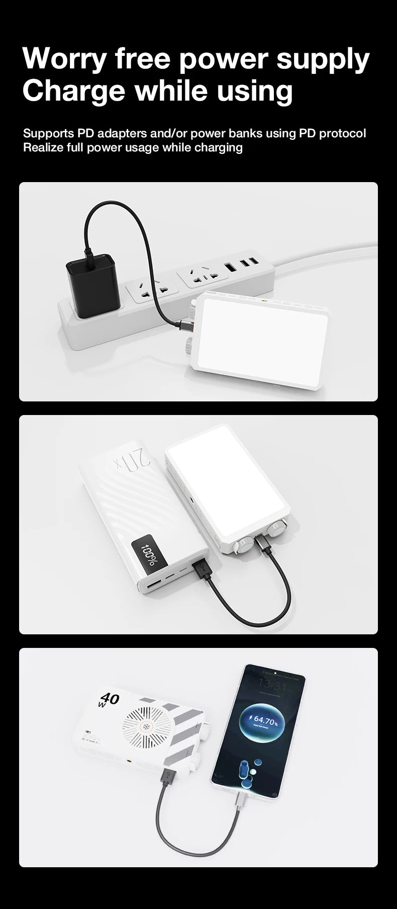 Video light 40W portable camera light CRI 95+ 2500-9000K LED panel digital photography lighting device used for YouTube