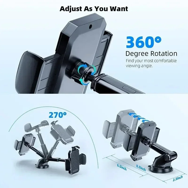 NEW 360° Rotation Car Phone Holder Sucker Mount Cellphone Stand Stable Suction Cup Support in Car Universal Mobilephone Bracket