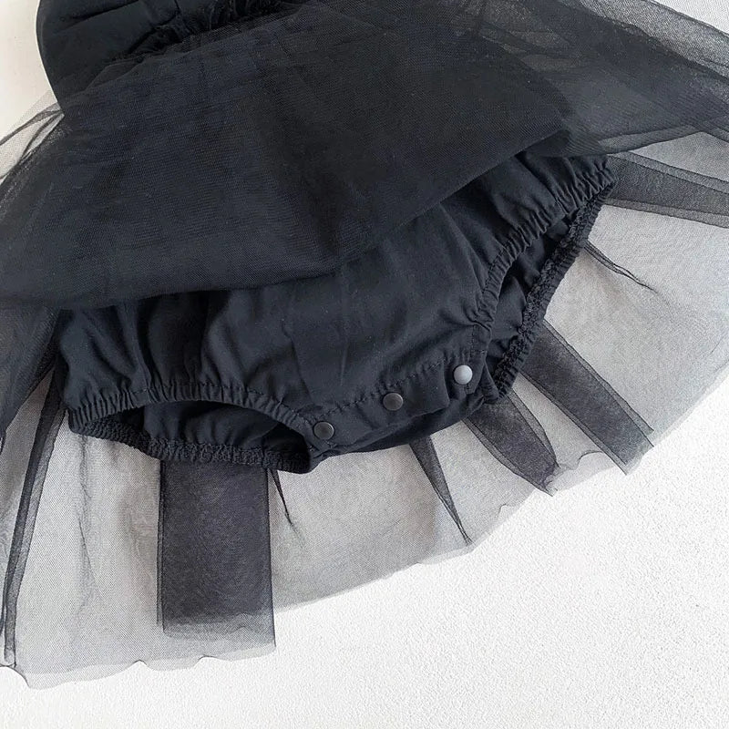 2024 New Summer Baby Tutu Dress Big Bow Birthday Clothes for Newborn Toddler Suspenders Gauze Bodysuit for Girls