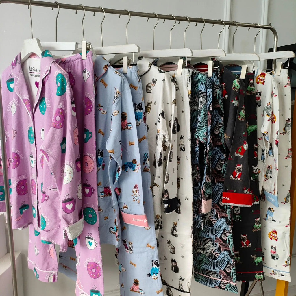 Autumn Winter Women PJS Cotton Ground Wool Sleepwear Warm Thick Cartoon Long Sleeve Pants Pajamas Ladies Homewear Month Clothes