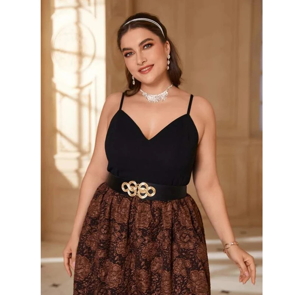 Women Wide Elastic Waist Belt Vintage Stretchy Waistband for Ladies Dresses