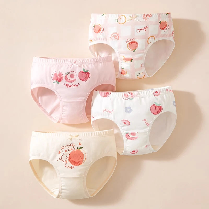 4Pcs/Lot Childen Girls Underwear Cartoon Cute Panties For Girl Cotton Toddlers Kids Breathable 1-14 Years Girls Briefs