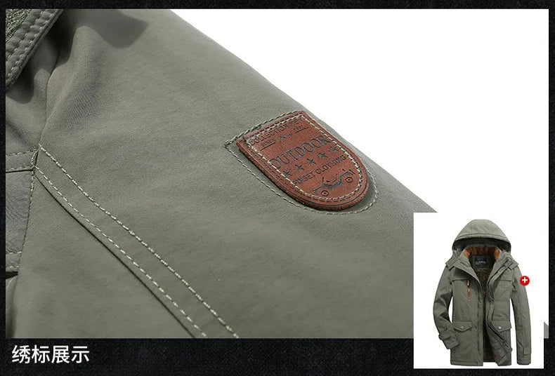 Mens Padded Clothes Velvet Thickened Winter Loose Casual Middle-aged Multi-bag Padded Jackets Cold-resistant Padded Clothes