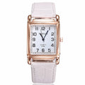 Fashion Women Watches Luxury Metal Rose Gold Square Ladies Quartz Wristwatch Rectangle Red Leather Female Clock