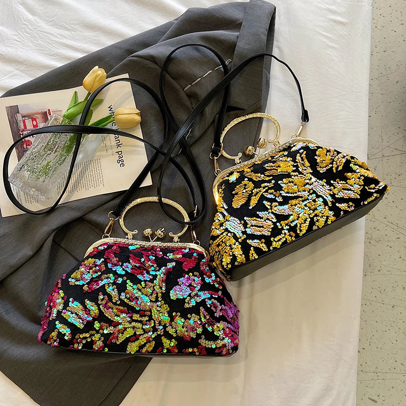 Fashion Paillette Evening Bag Women Glittering Clutch Purse Handbag Designer Luxury Wallets Party Female Shoulder Crossbody Bag