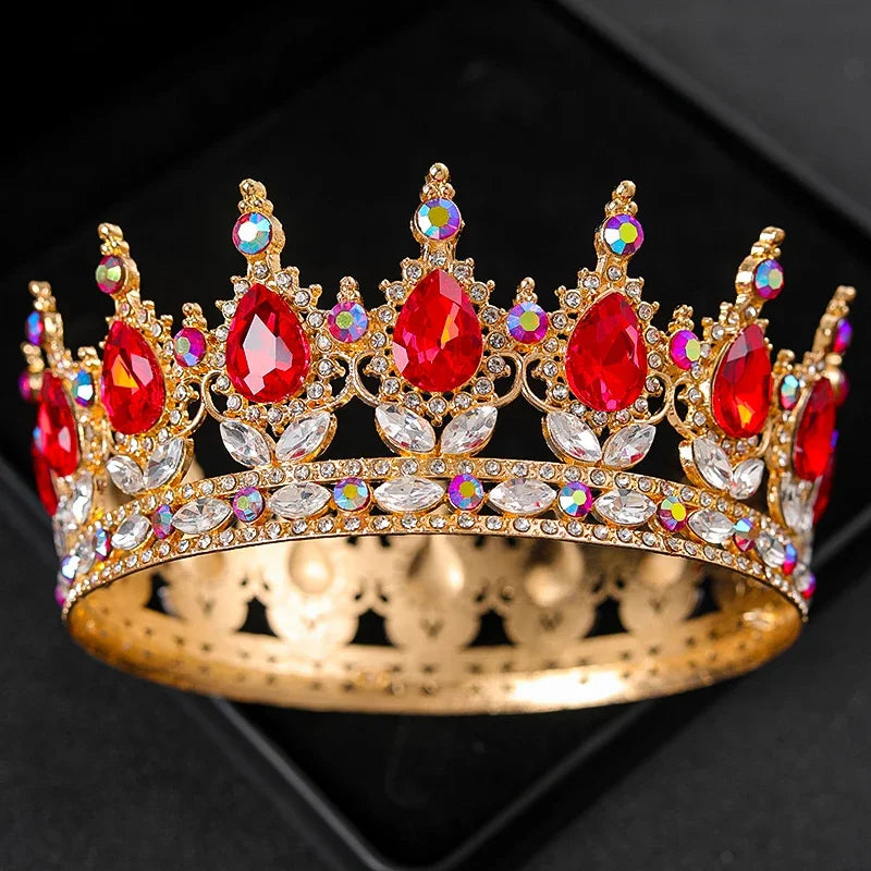 Baroque Crystal Tiaras And Crowns Rhinestone Prom Diadem Headband Crown Bridal Wedding Hair Accessories Jewelry Crown Tiara Gift