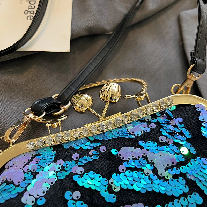 Fashion Paillette Evening Bag Women Glittering Clutch Purse Handbag Designer Luxury Wallets Party Female Shoulder Crossbody Bag