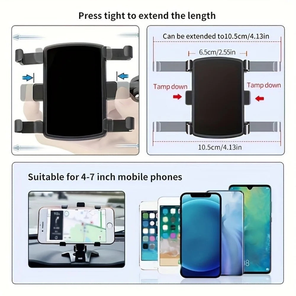 Universal 360° Rotation Car Phone Holder Stand Car Dashboard Clip Mount GPS Navigation Bracket For iPhone Samsung Xiaomi Huawei