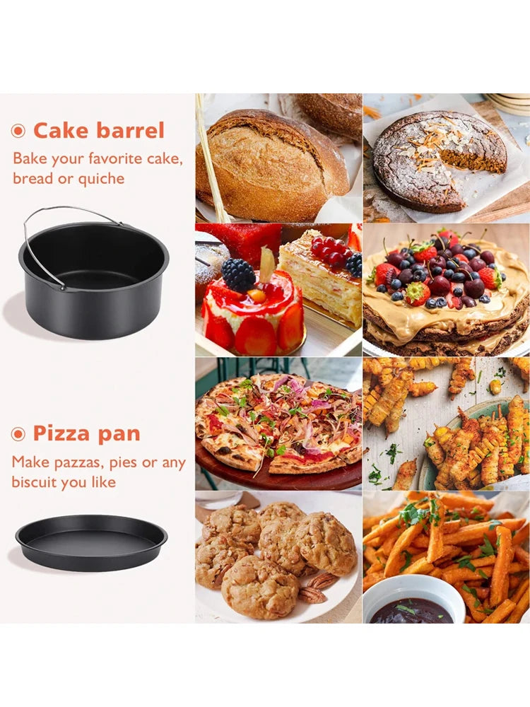 Air Fryer Accessories Durable Air Fryer Pizza Pan and Baking Cake Bucket Set Bread Pastry Baking Tools Kitchen Accessories