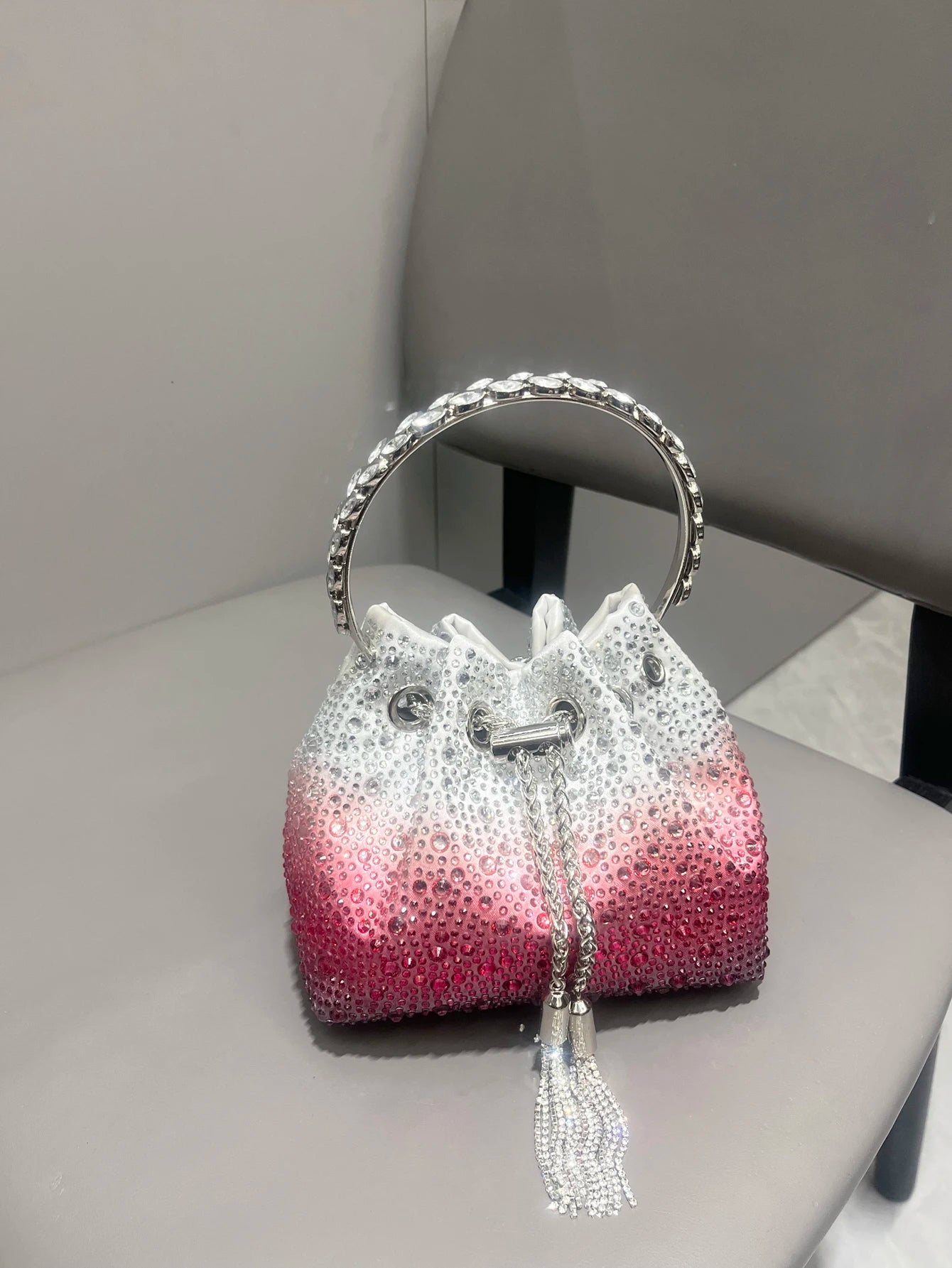 Handle Rhinestones Evening clutch Bag Purses and handbag luxury Designer shoulder bag Shiny Crystal Clutch purse bucket bag