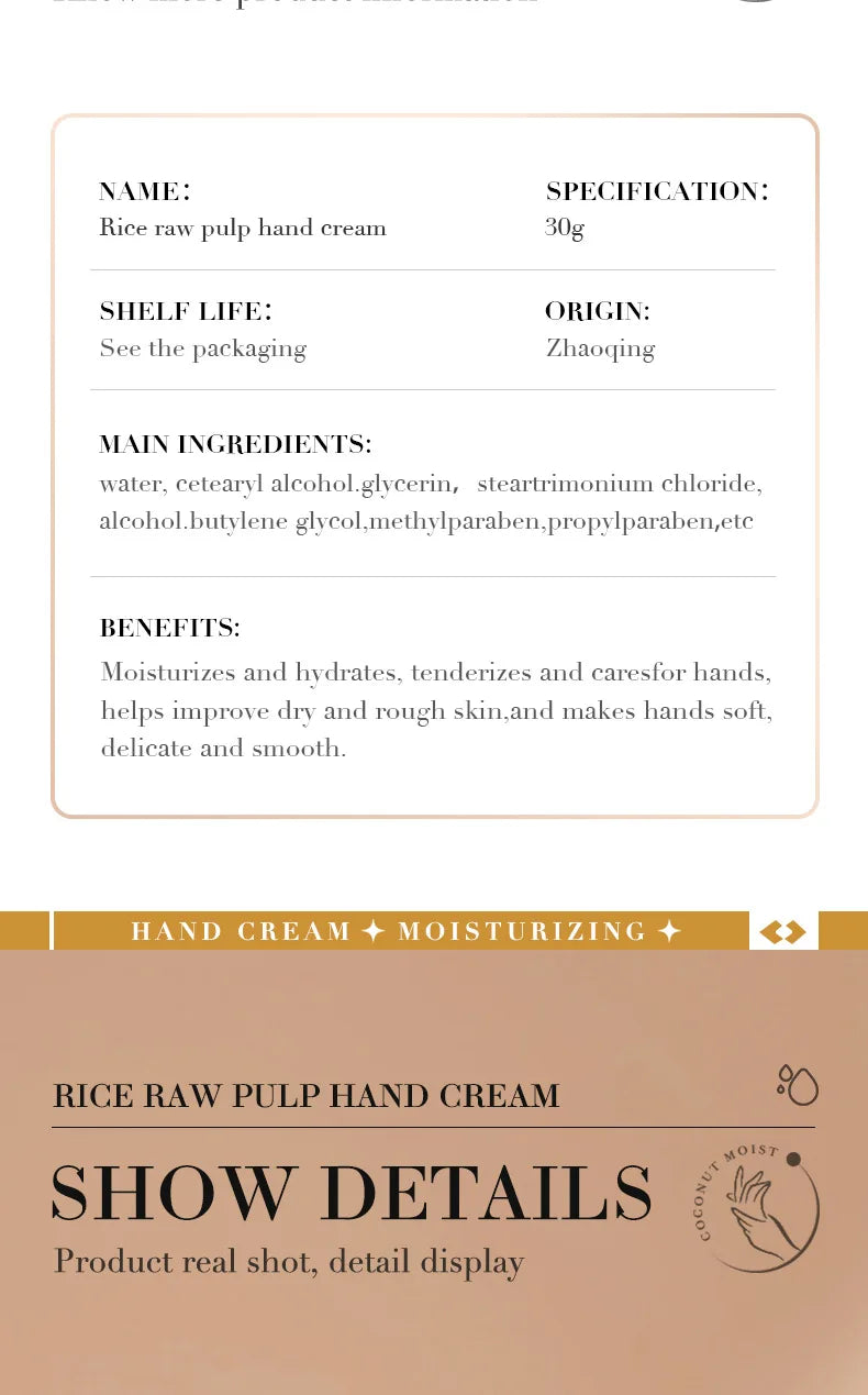 BIOAQUA White Rice Hand Cream Whitening Moisturizing Nourishing Anti-aging Handcream Hands Skin Care Products