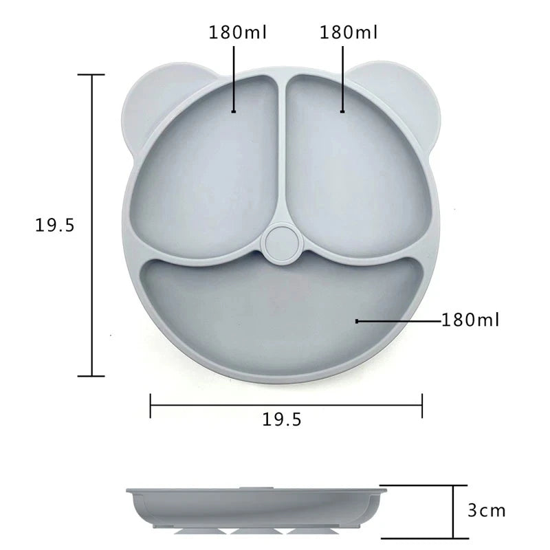 2023New Silicone Baby Dining Plate Cute Owl Children Dishes Suction Plate for Toddlers Kid Training Feeding Sucker Bowl BPA FREE