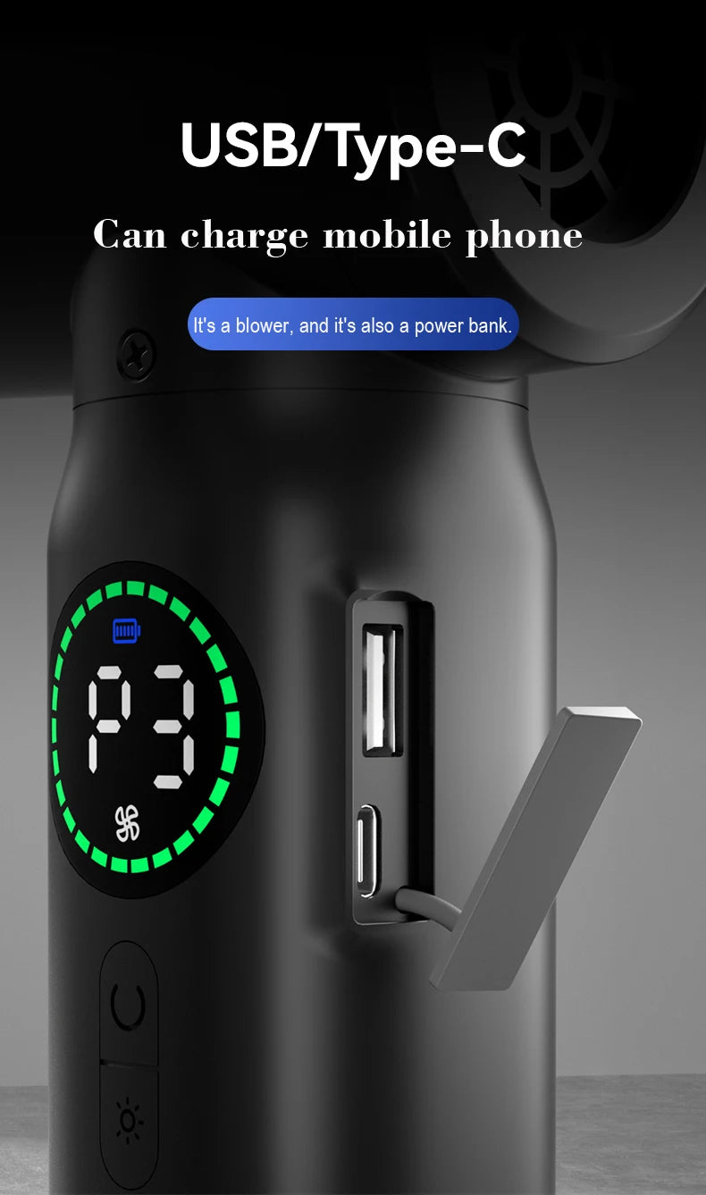 7500mAh Portable Compressed Air Duster Multi Air Blower & Vacuum Cleaner Cordless Duster Blower for Keyboard Computer Cleaning