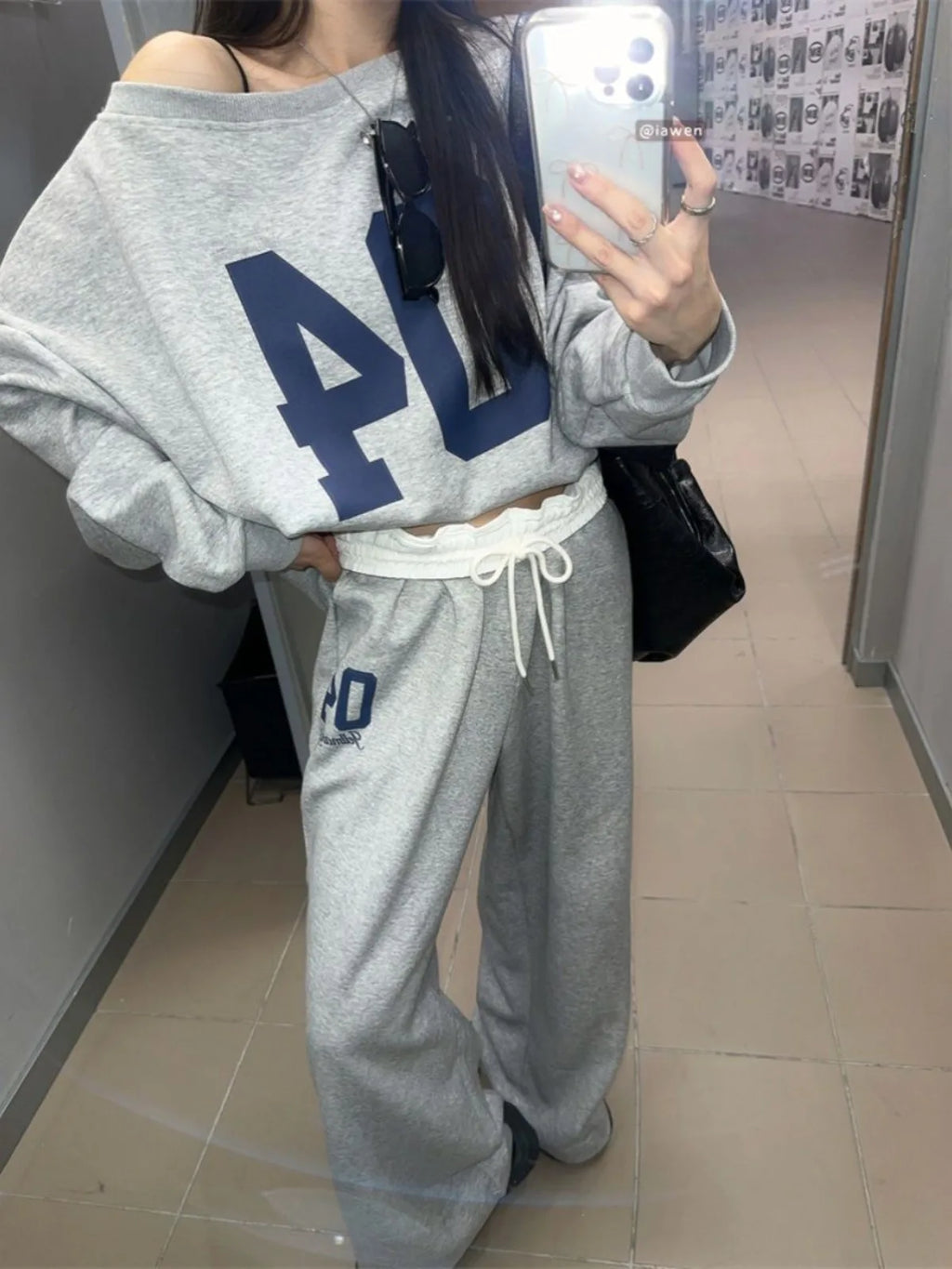 Fashion Retro Sports Dark Pants Charm Women in Spring and Summer Vitality High Waisted Casual Pants Loose Pants Streetwear