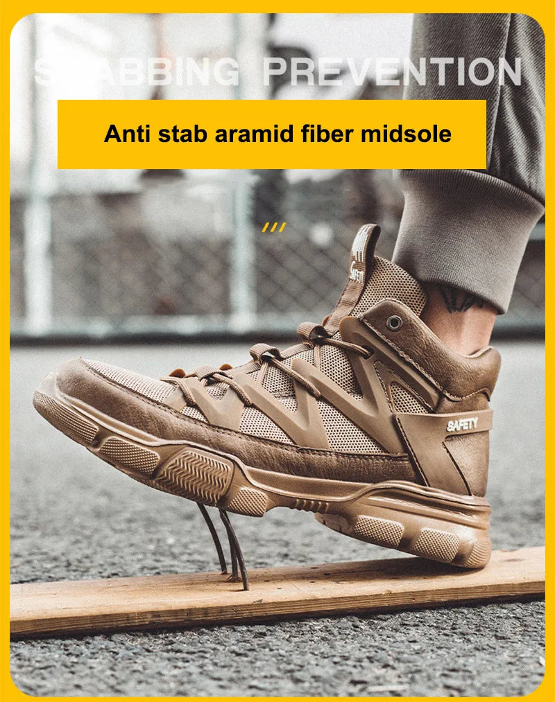 Safety Shoes Universal Breathable Outdoor Work Boots Steel Toe Anti-smash Puncture Proof Working Protective Sneakers for Men