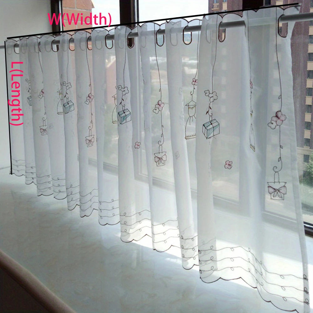 Kitchen Curtain Short Curtain Valance Lovely Cabinet Window Drapes Small Window Curtain Home Decor Transparent Voile