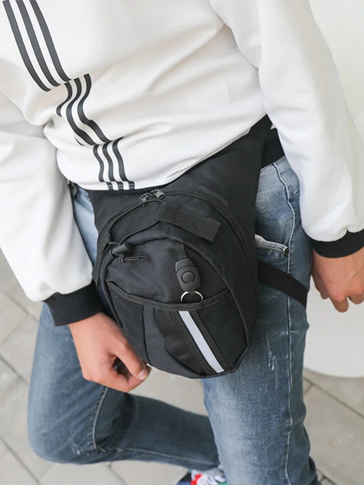 Motorcycle Leg Bags Waterproof Waist Pack Men Fanny Thigh Canvas Belt Outdoor Bike Hot Man Adjustable Leg Bag Package Moto Bag