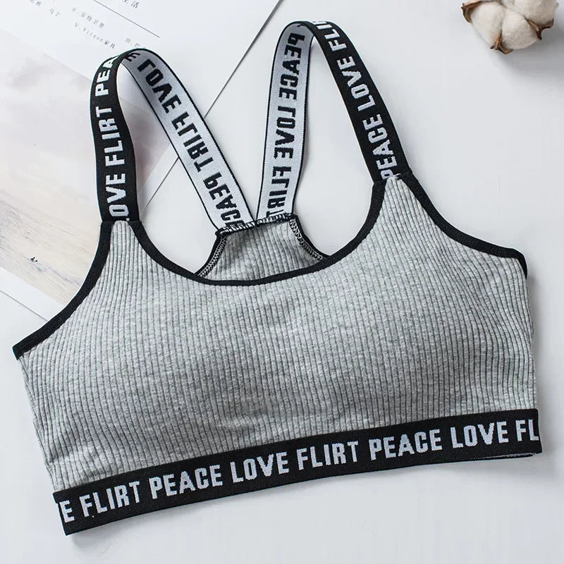 Women's Sports Bra Push Up Fitness Bra Yoga Bra Sport Underwear Running Gym Fitness Tops Black White Letters Seamless Underwear
