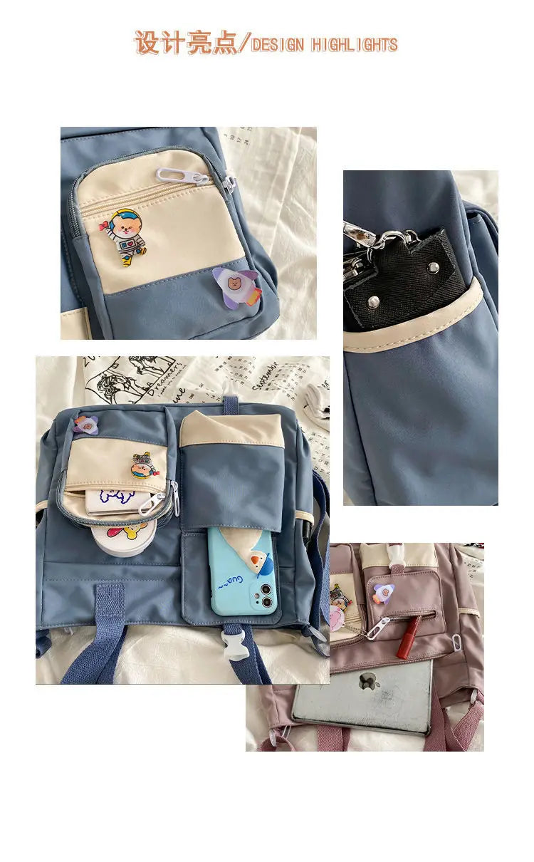 Waterproof Canvas Women Handbags Shoulder Bag Nylon Ladies Messenger Bag Oxford Crossbody Bags Tote Book Bags for Girls Satchels