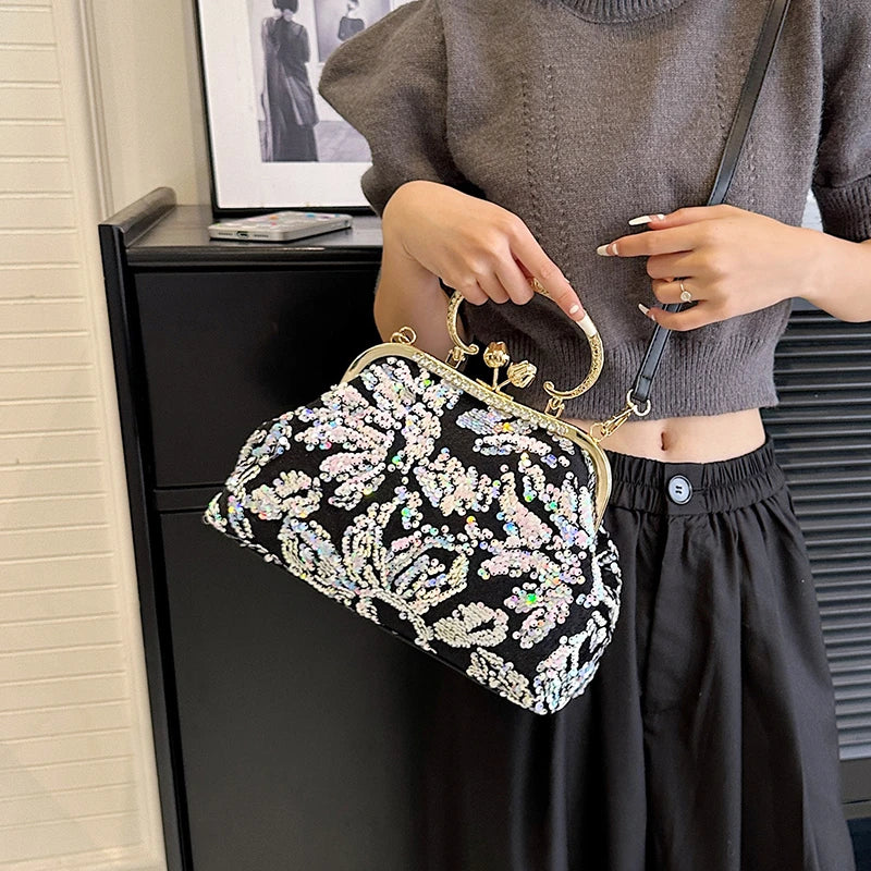 Fashion Paillette Evening Bag Women Glittering Clutch Purse Handbag Designer Luxury Wallets Party Female Shoulder Crossbody Bag