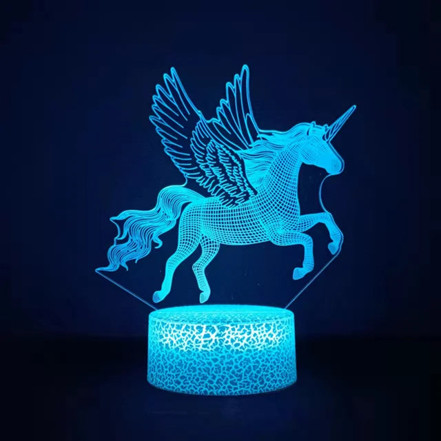 Anime 3D LED Unicorn Night Light for Kids Gifts Toys Unicorn Lamp 16 Colors Change with Remote Valentine's Day Present Birthday