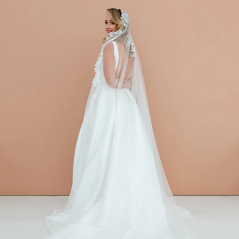 Wedding Bridal Veil Long 1 Layer Veil with Comb Elegant Wedding Accessories Velos De Novia voile de mariee VP115