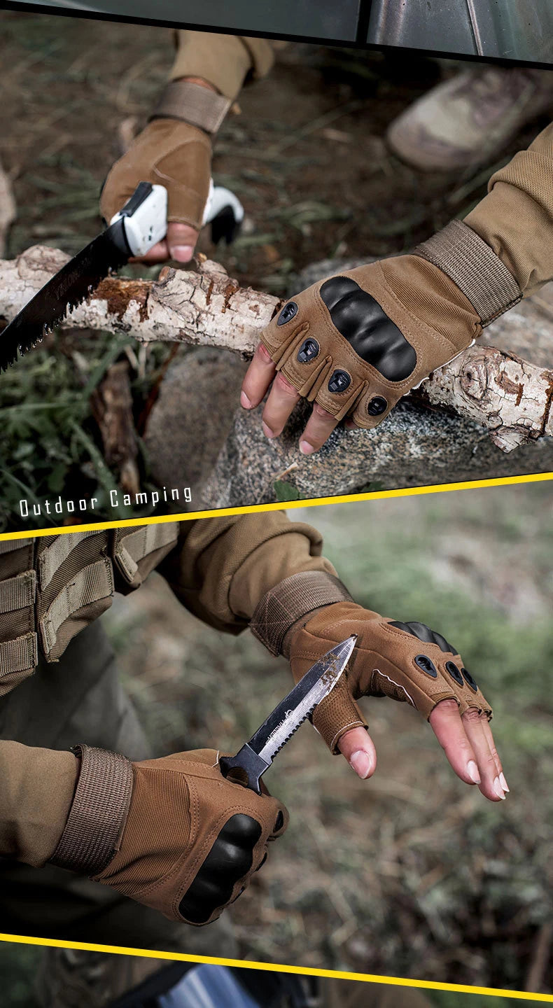 Tactical Gloves Cycling Men Women Half Finger Hard Shell Gloves Spring Summer Training Combat Protection Motorcycle Gloves Climb