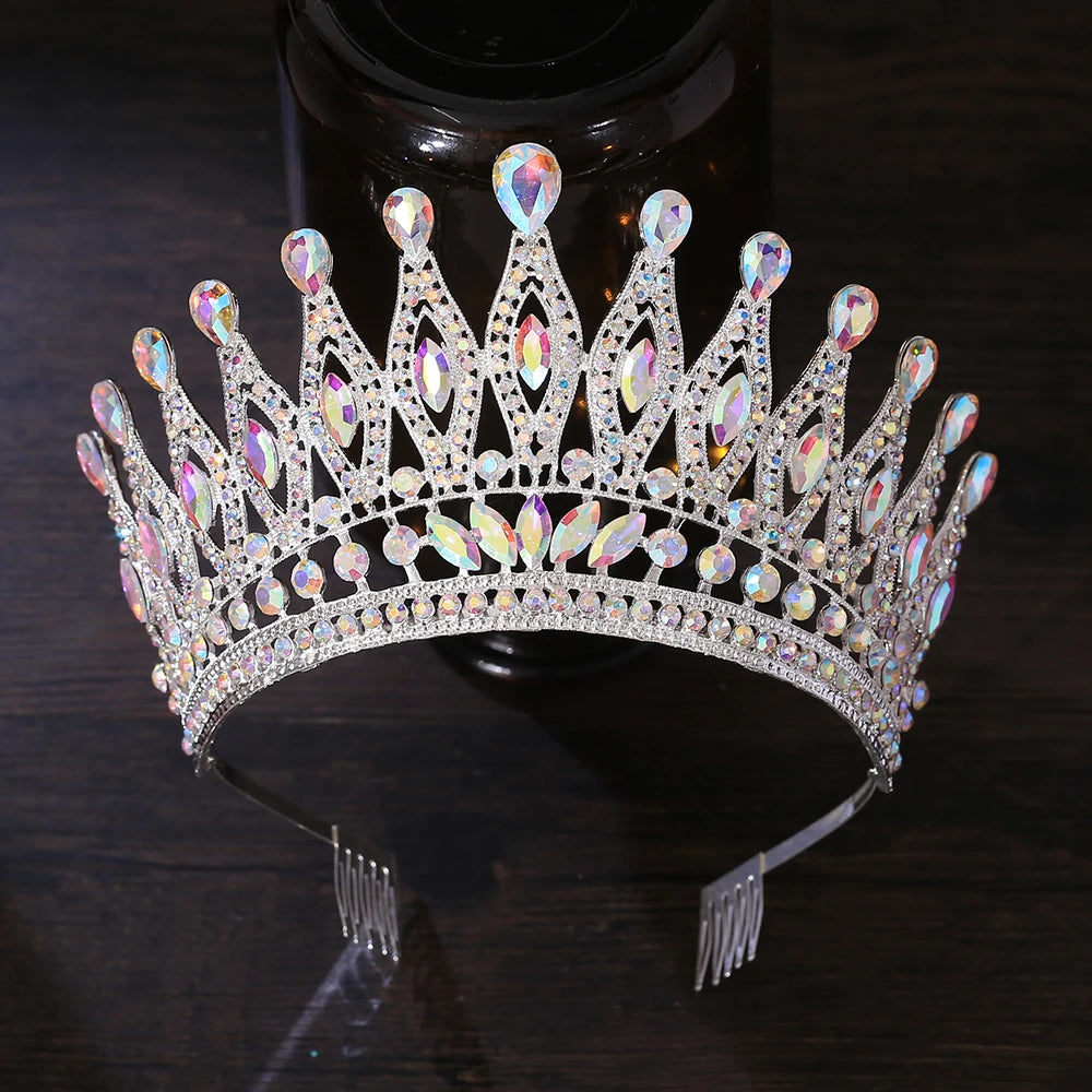 Tiara Crown for Women Girls, Wedding Tiara for Bride, Princess Hair Accessories for Birthday Prom Party Quinceanera