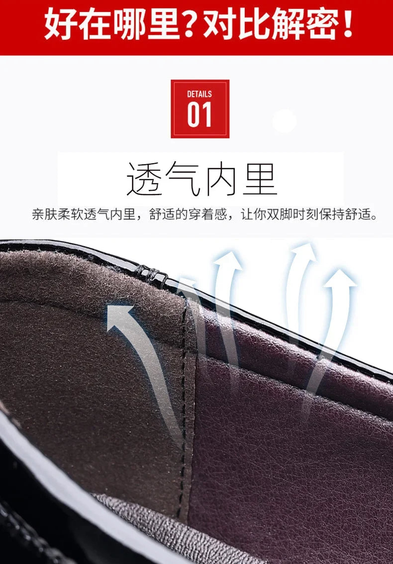 Luxury Mens Leather Shoes Retro Carved Lace-up Brogue Oxford Wedding Men Dress Shoes Male Formal Business Gentleman Office Shoes