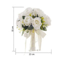 Bridal Bridesmaid Wedding Bouquet White Silk Flowers Roses Artificial Bride Boutonniere Mariage Bouquet Wedding Accessories