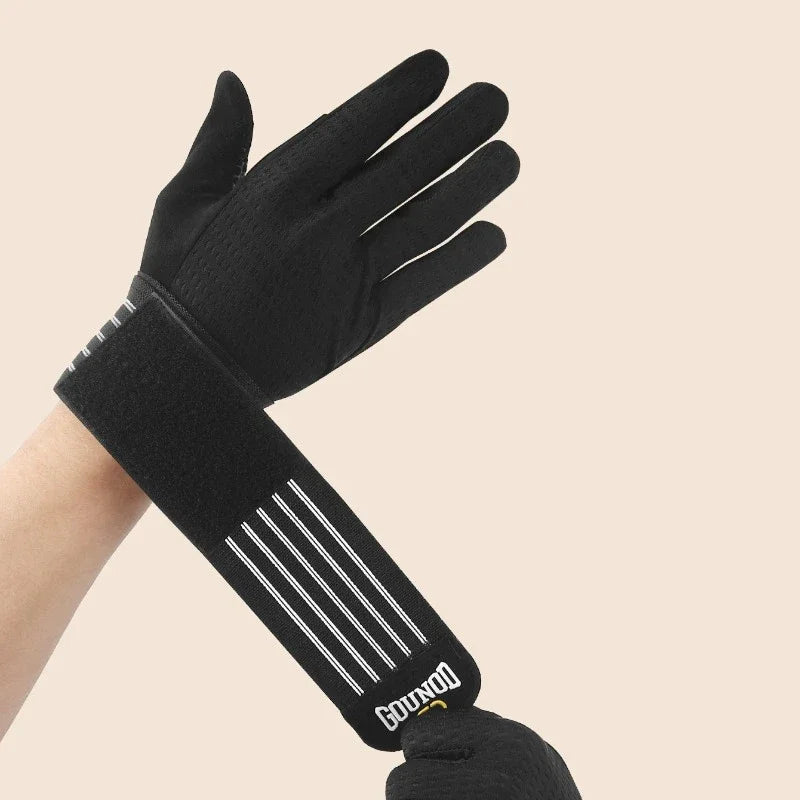 Gym Gloves Full Finger Weight Lifting Gloves with Wrist Support for Heavyweight Exercise Fitness Training Bodybuilding Dumbbell