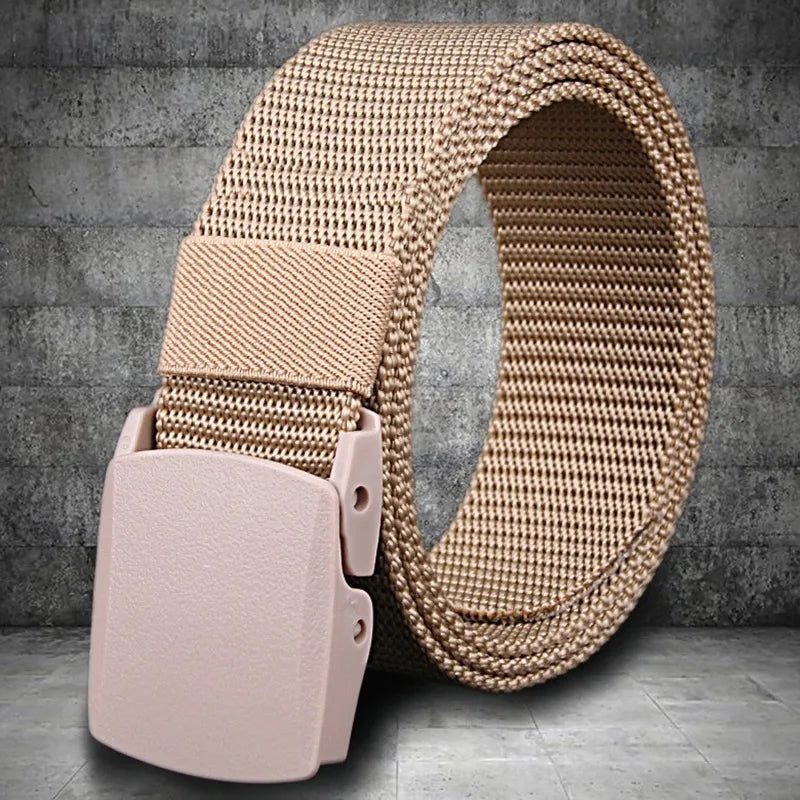 Men Belt 2023  Belts Adjustable Belt Men Outdoor Travel Tactical Waist Belt with Plastic Buckle for Pants 120cm
