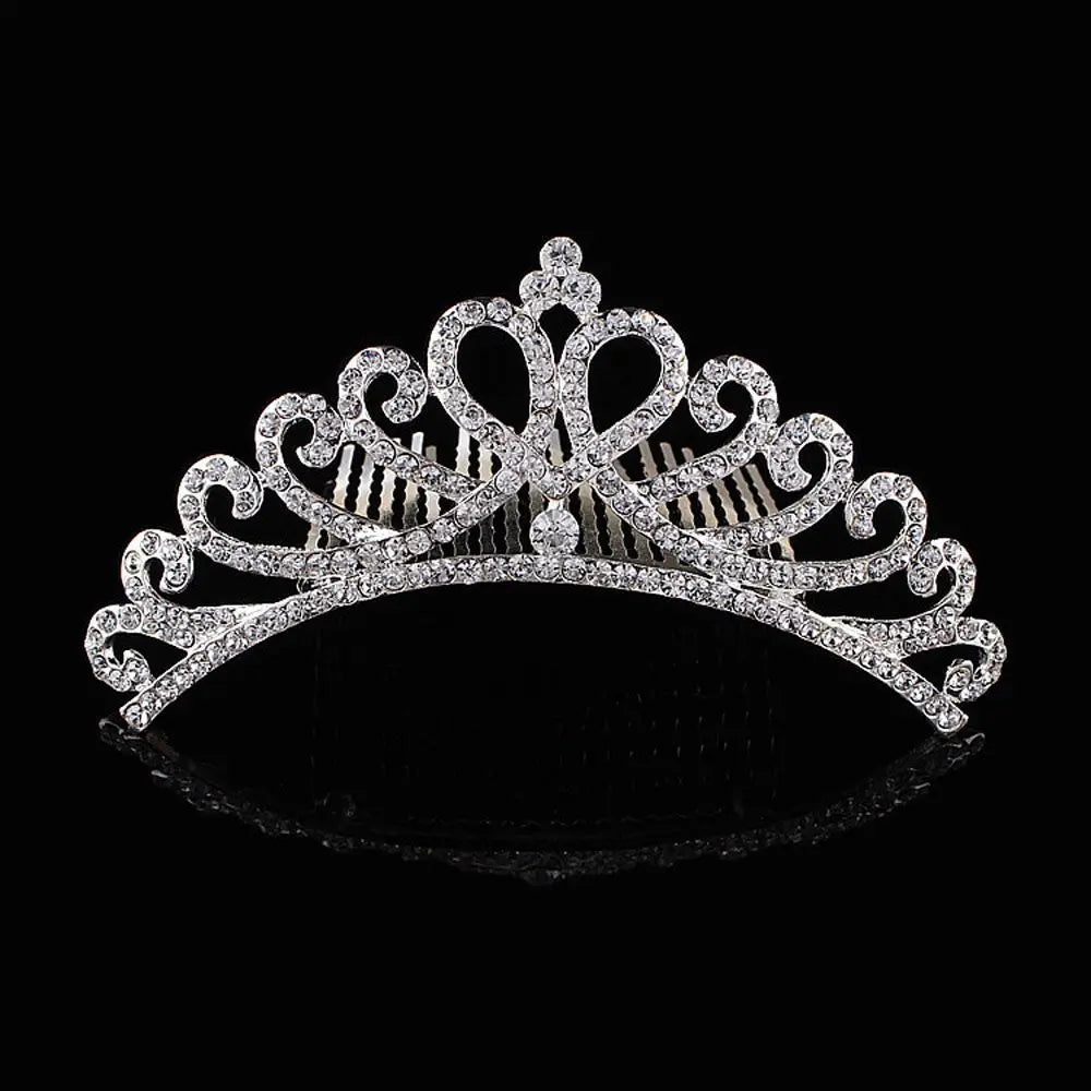 Bridal Stylish Tiara Shiny Crown Sweet Hair Comb Wedding  Jewelry Fashion Accessories Hair  Styling Accessories Headwear