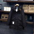 American Sle Men's Parka down Cotton Jaet Winter Workwear coat Mid-Length Hooded Military Coat Outerwear