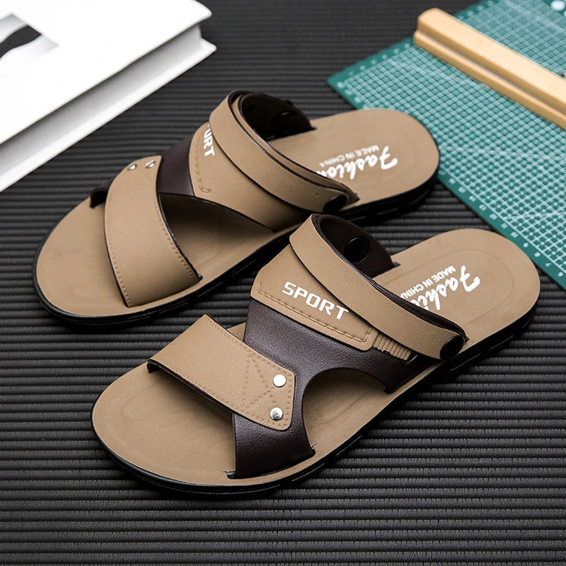 Summer Men's Sandals Fashion Beach Shoes For Men Classic Leather Slipper Male Outdoor Casual Leather Sandals Men