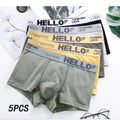 5-piece men's underwear, briefs, letters, breathable and comfortable set, multiple colors, L-4XL