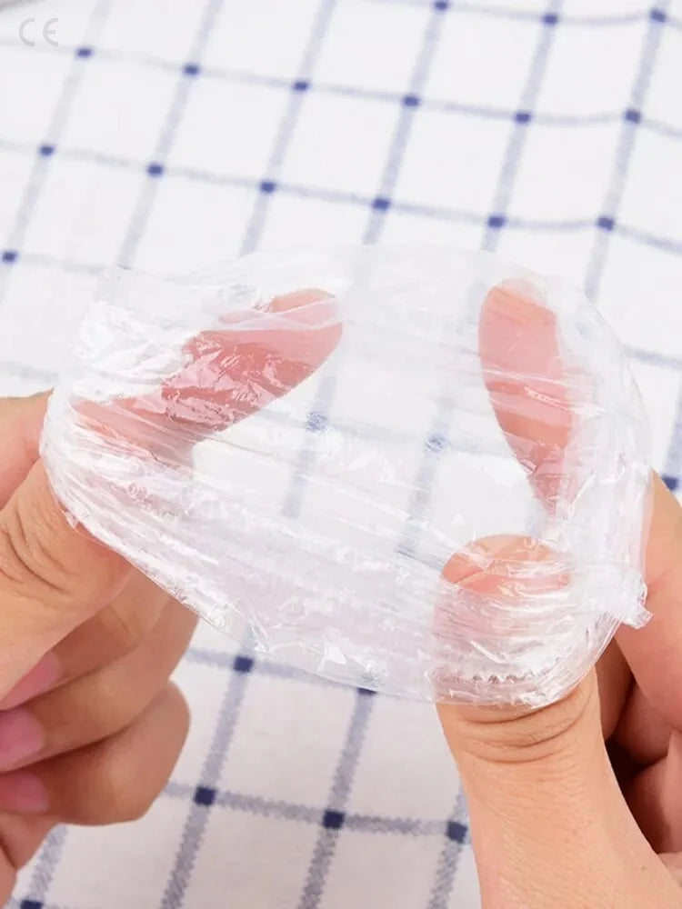 Disposable Hair Earmuff Dye Transparent Elastic Shower Hair Dye Protection Tool Shield Waterproof Earpack Plastic Wrap