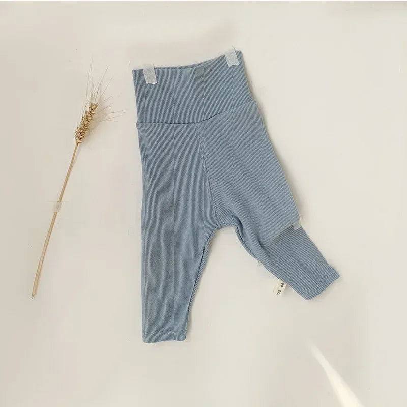 4991 Baby Pants 2024 Winter Spring Ins High Waist Belly Pants Infant Cotton Leggings Plus Velvet 2 Style Thick Pants