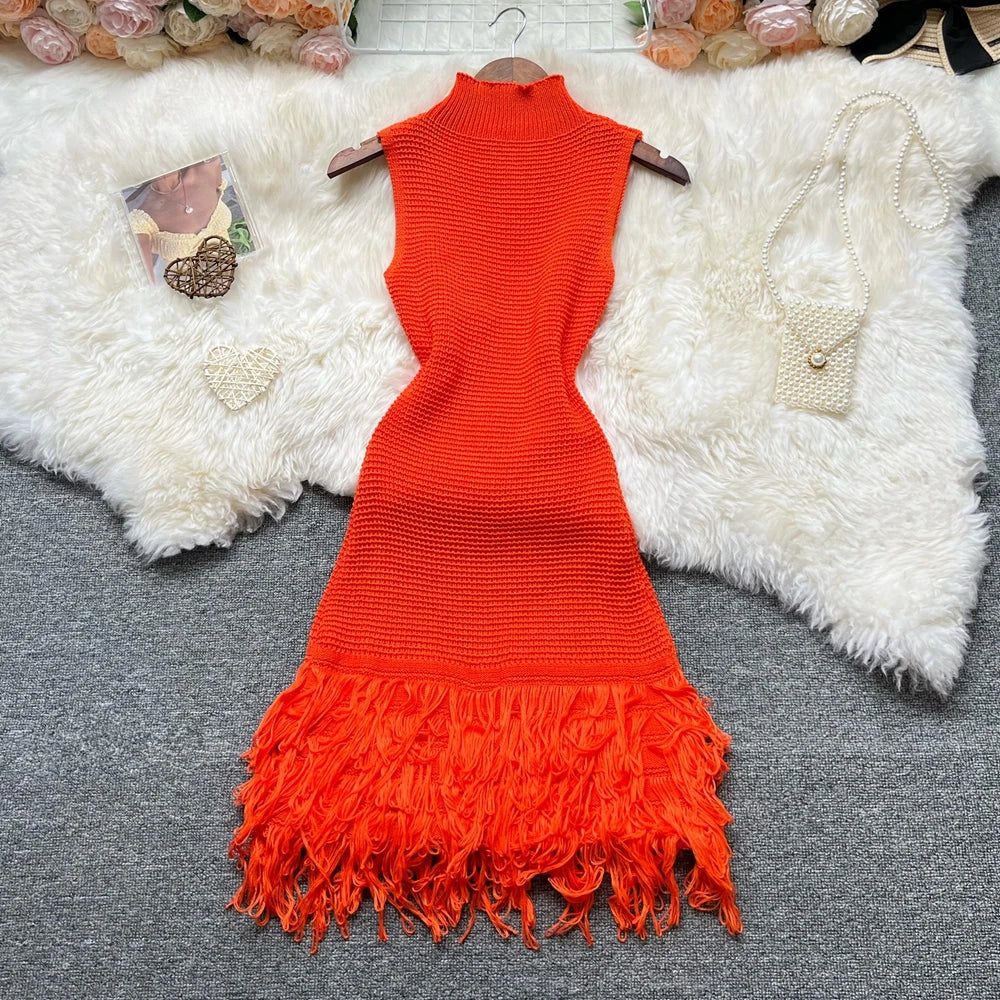 YuooMuoo Women Dress 2025 New Summer Fashion Sexy Openwork Stitching Sleeveless Bodycon Party Dress Korean Lady Beach Vestidos