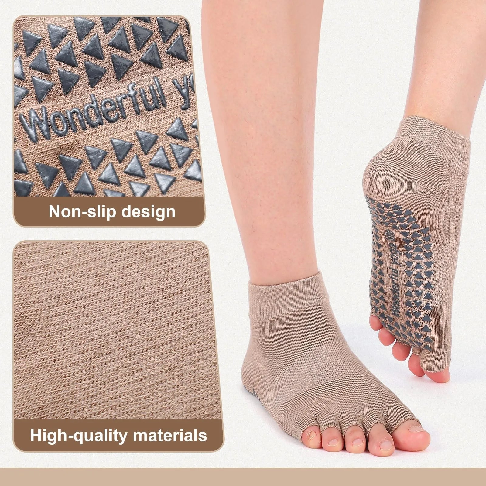 Women Yoga Five Toe Socks Breathable Anti-Slip Silicone Sport Pilates Socks Gym Fitness Dance Socks Foot Care Split Toe Socks