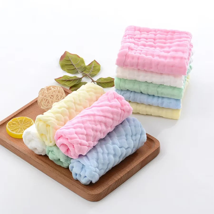 Muslin 6 Layers Cotton Soft Baby Towels Baby Face Towel Handkerchief Bathing Feeding Face Washcloth Wipe Burp Cloth Hand Towel